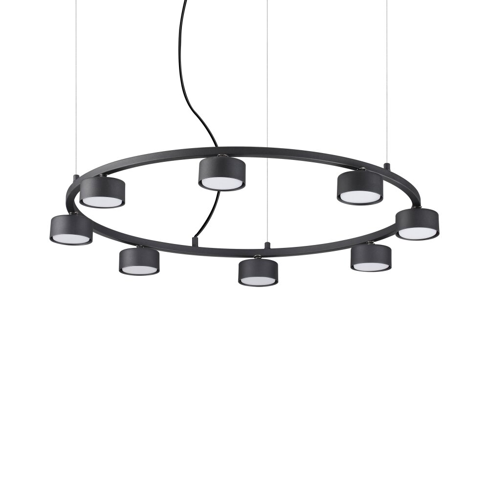 Suspension Ideallux MINOR Noir, 8 lumières main product photo
