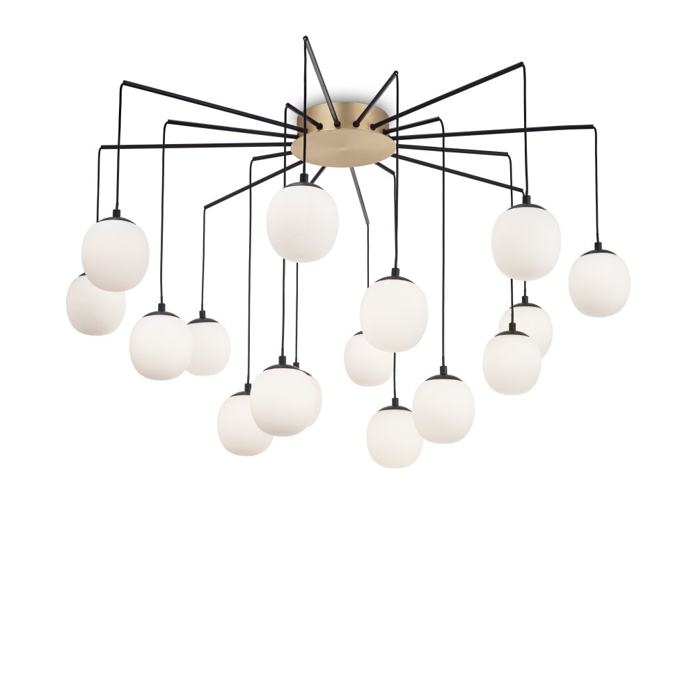 Suspension Ideallux RHAPSODY Laiton, Noir, 16 lumières main product photo