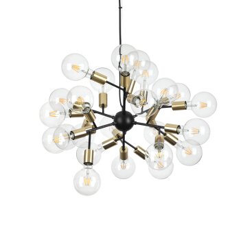 Suspension Ideallux SPARK Noir, 24 lumières