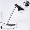 Lampe de table Corralcay Chrome, Noir, 1 lumière