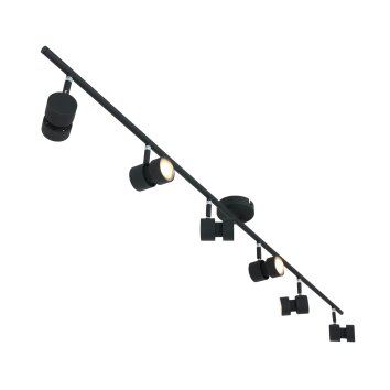 Plafonnier Steinhauer Natasja LED Noir, 6 lumières