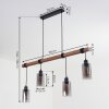 Suspension Hunouri Bois foncé, Noir, 4 lumières