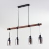 Suspension Hunouri Bois foncé, Noir, 4 lumières