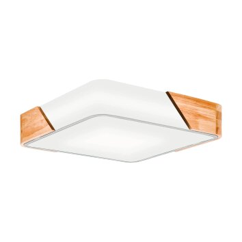 Plafonniers Eglo GRIMALDINO Bois clair, Blanc, 2 lumières