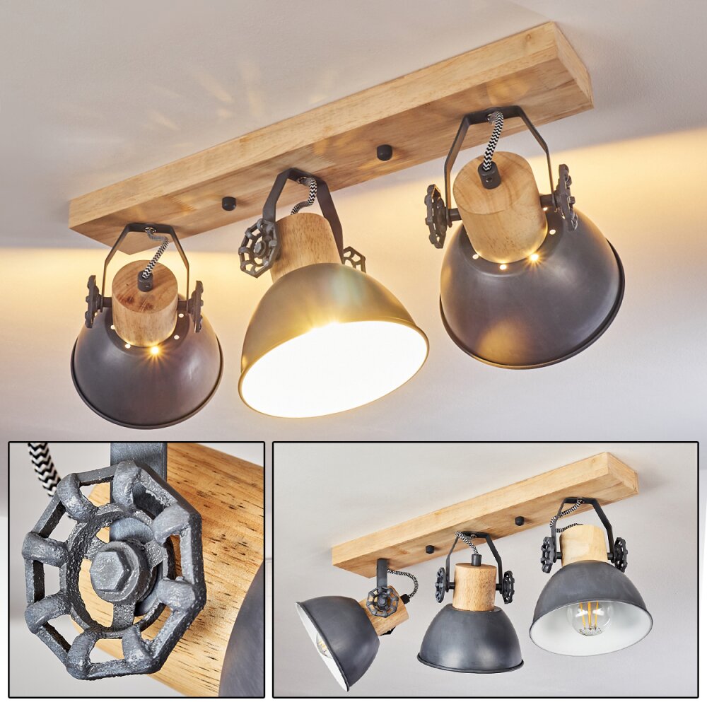Plafonnier Orny Bois clair, 3 lumières main product photo