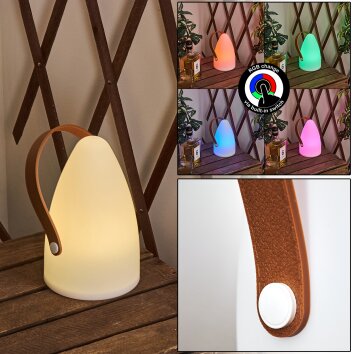 Lampe à poser Guari LED Brun, Blanc, 1 lumière, Changeur de couleurs