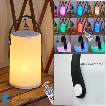 Lampe à poser Chilar LED Noir, Blanc, 1 lumière, Télécommandes, Changeur de couleurs