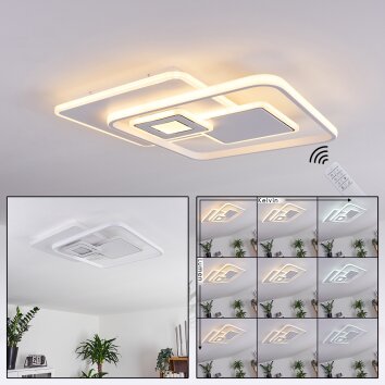 Plafonnier Panchita LED Blanc, 1 lumière, Télécommandes