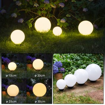 boule lumineuse Campinas LED Noir, Blanc H3368022