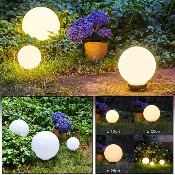 Boule lumineuse Campinas LED Noir, Blanc, 1 lumière