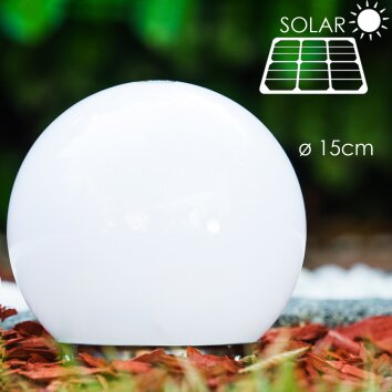 boule lumineuse Solar LED Acier inoxydable, 2 lumières