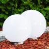 Set de boules lumineuses solaires LED Acier inoxydable, 2 lumières