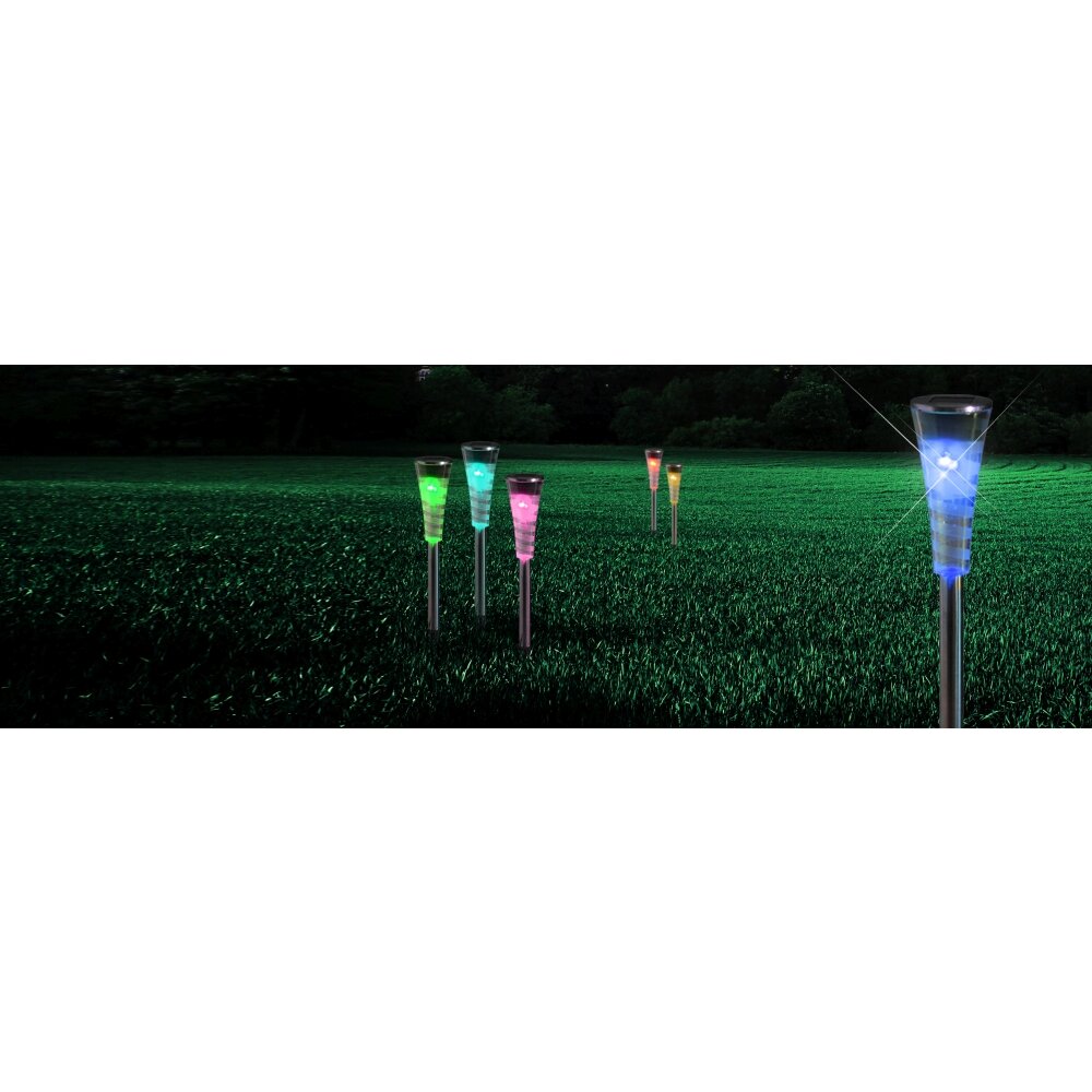 Lot de 5 bornes d'éclairage Globo VENTA LED Clair, 1 lumière, Changeur de couleurs main product photo