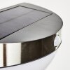 Lampe solaire Basra LED Chrome, 1 lumière, Détecteur de mouvement