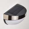 Lampe solaire Basra LED Chrome, 1 lumière, Détecteur de mouvement