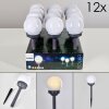 Set de 12 lampes de jardin Hakon LED Gris, 1 lumière