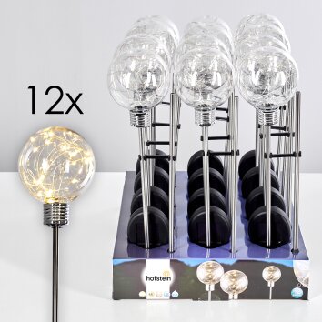 Set de lampes solaires Hilda LED Chrome, 20 lumières