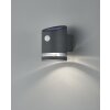 Applique murale Reality Salta LED Anthracite, 1 lumière, Détecteur de mouvement