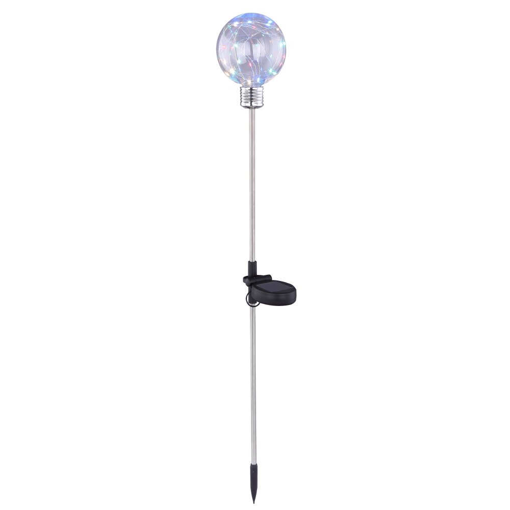 lampe solaire Globo LED Argenté, 1 lumière, Changeur de couleurs main product photo