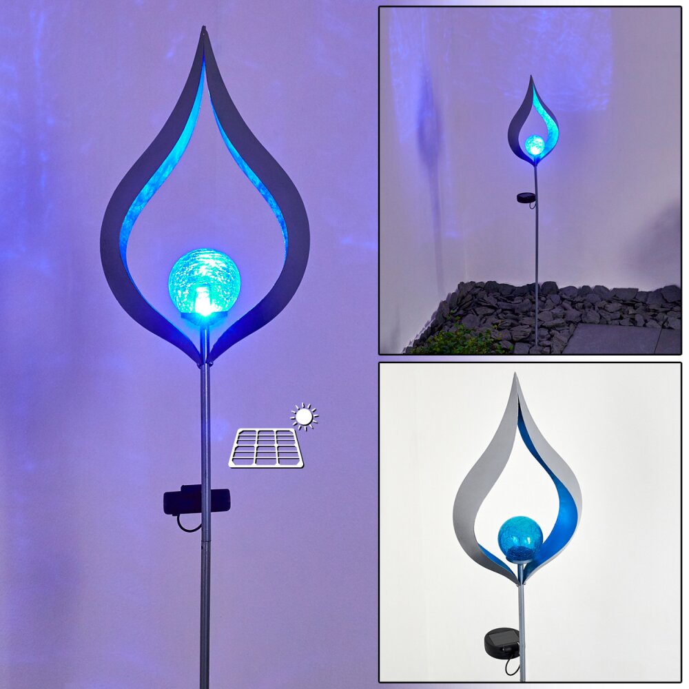 lampe solaire Rovinj LED Argenté, 1 lumière main product photo