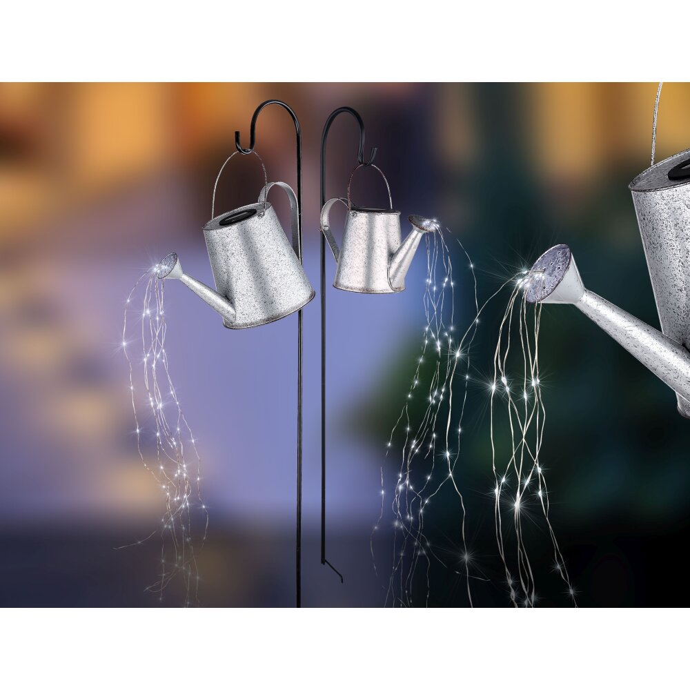lampe solaire Globo LED Argenté, 80 lumières main product photo