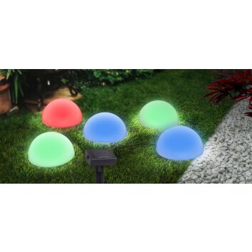 lampe solaire Globo LED Noir, 5 lumières, Changeur de couleurs