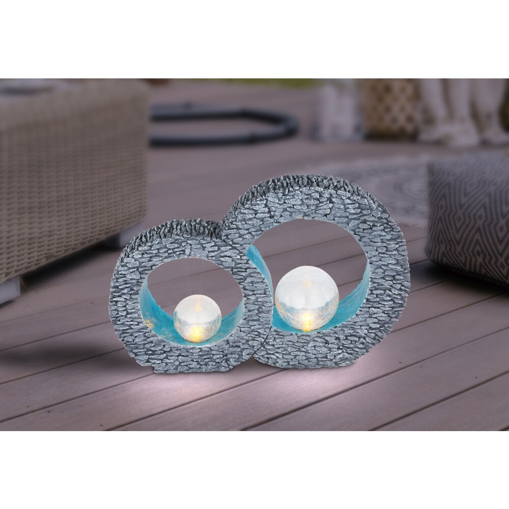 lampe solaire Globo LED Gris, 2 lumières main product photo