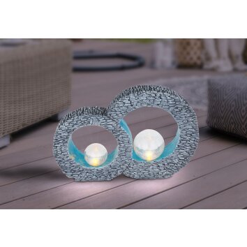 lampe solaire Globo LED Gris, 2 lumières