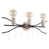 Applique murale Globo NOLE Bois clair, Noir, 3 lumières