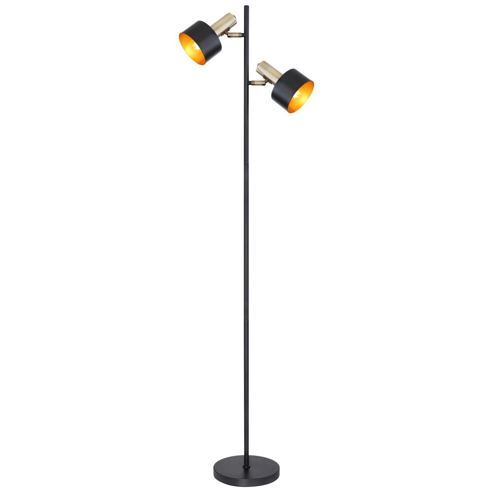 Lampadaire Globo SWINNI Or, Noir, 2 lumières main product photo