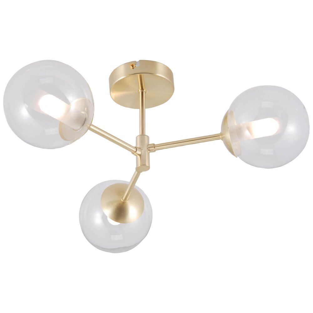 Plafonnier Brillliant Gitse Or, 3 lumières main product photo