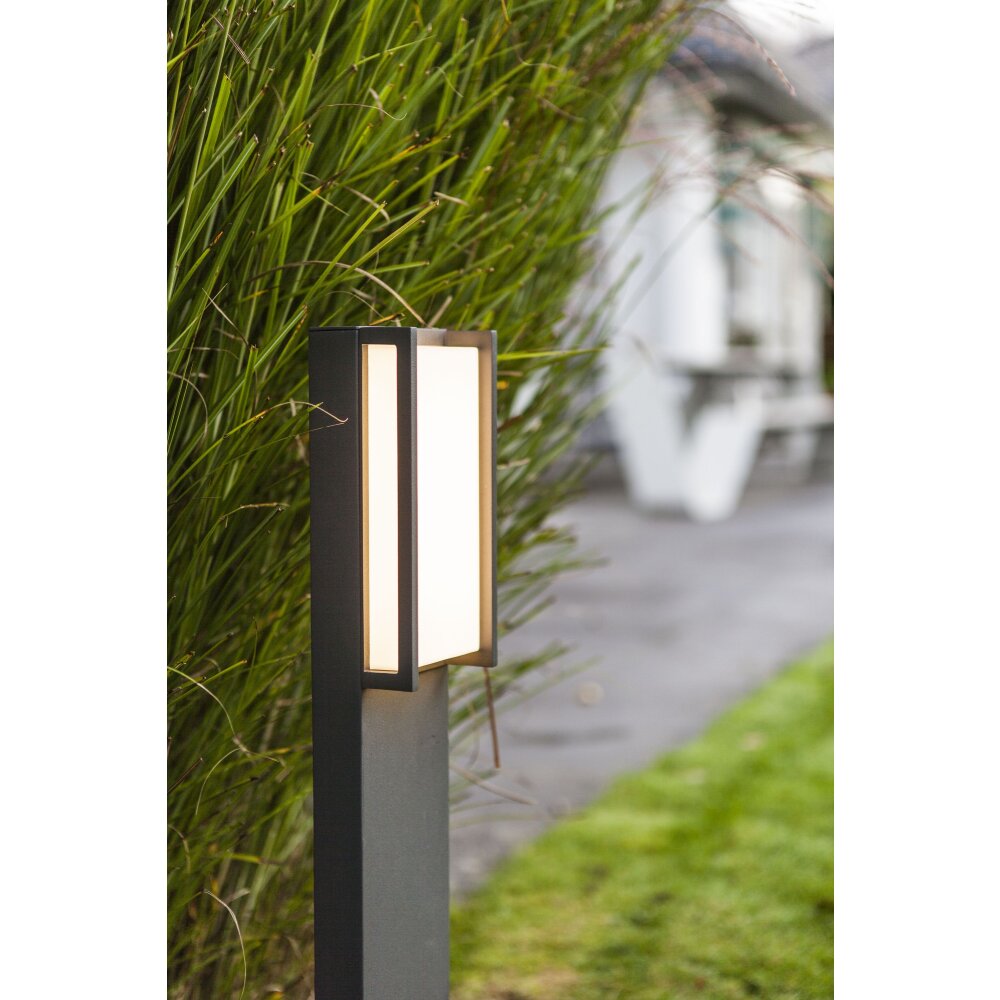 Borne lumineuse Lutec QUBO LED Anthracite, 1 lumière, Changeur de couleurs main product photo