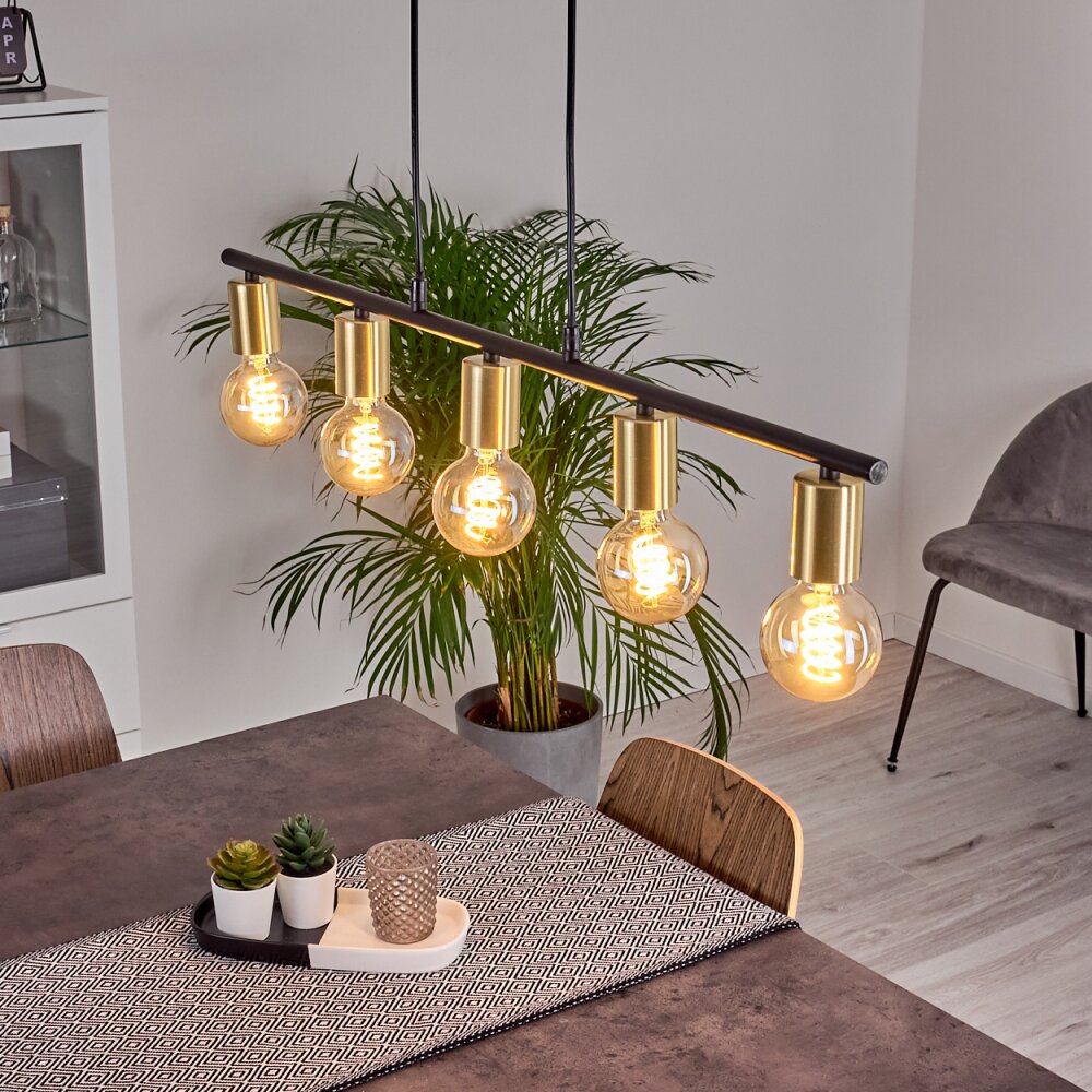 Suspension Tulla Laiton, Noir, 5 lumières main product photo