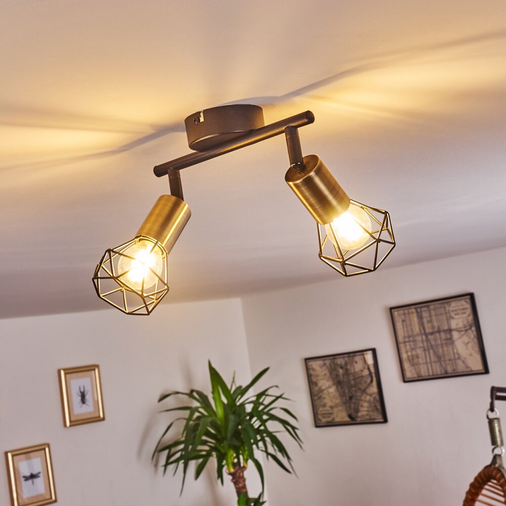 Plafonnier Baripada Laiton, Noir, 2 lumières main product photo