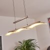 Suspension Bolonda LED Nickel mat, 3 lumières