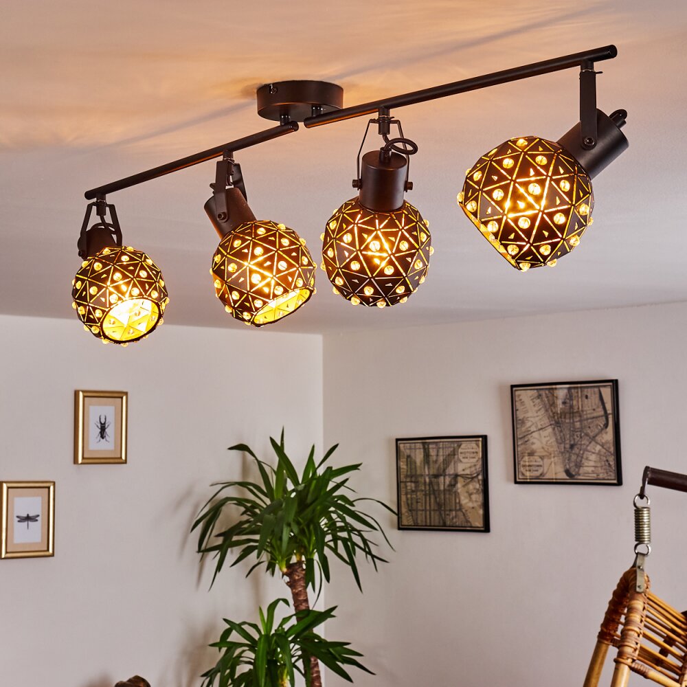 Plafonnier Sunasau Noir, 4 lumières main product photo