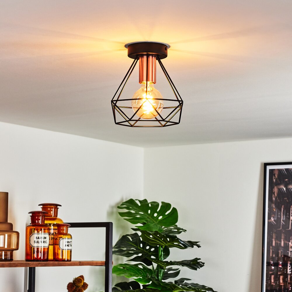 Plafonnier Denno Cuivre, Noir, 1 lumière main product photo