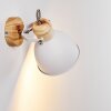 Applique murale Banjul Bois clair, Blanc, 1 lumière Applique murale Banjul Bois clair, Blanc, 1 lumière