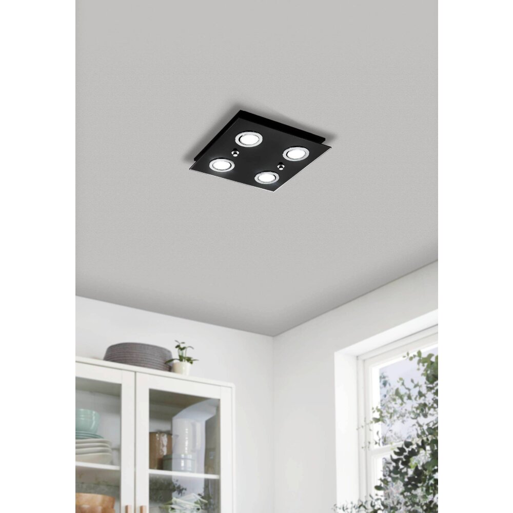 Plafonnier Eglo GRATTINO LED Noir, 4 lumières main product photo