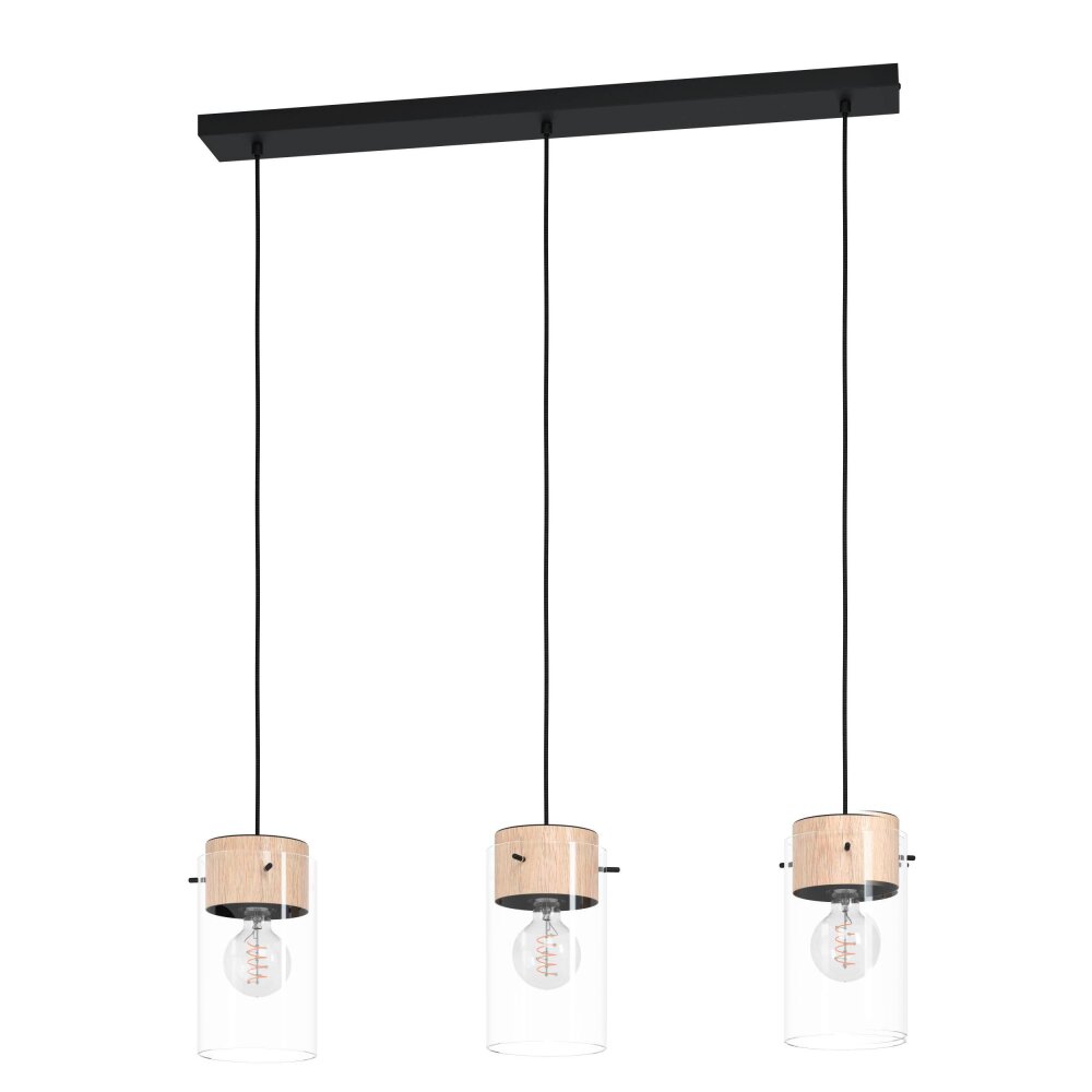 Suspension Eglo MADRESELVA Noir, 3 lumières main product photo