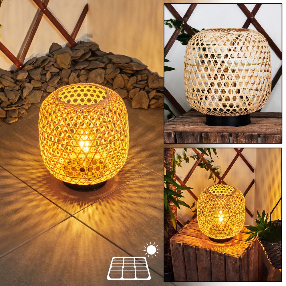 lampe solaire Conneaut LED Bois clair, Noir, 1 lumière main product photo