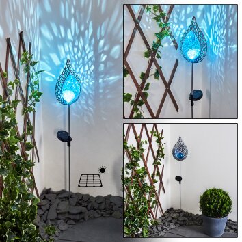 lampe solaire Rovinj LED Bleu, Argenté, 1 lumière