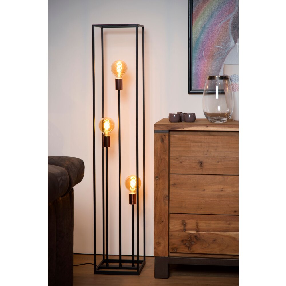 Lampadaire Lucide ARTHUR Noir, 3 lumières main product photo