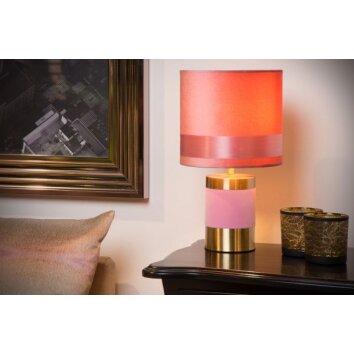 Lampe de table Lucide FRIZZLE Laiton, Rose, 1 lumière