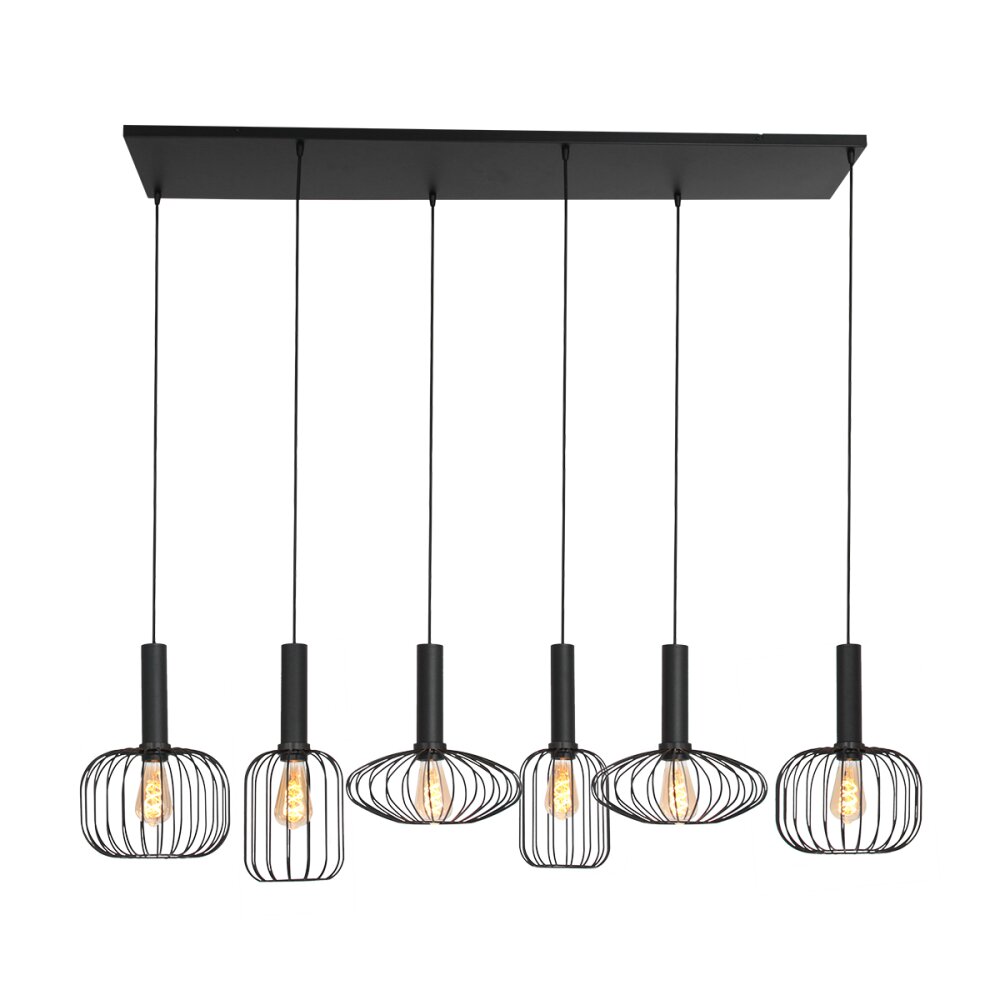 Suspension Steinhauer Aureole Noir, 6 lumières main product photo