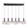 Suspension Steinhauer Aureole Noir, 6 lumières