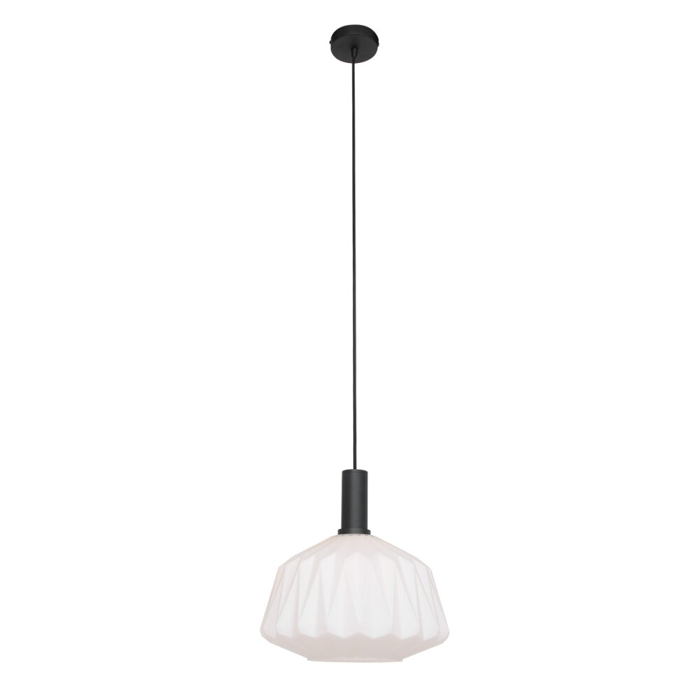 Suspension Steinhauer Verre Nervuré Noir, 1 lumière main product photo