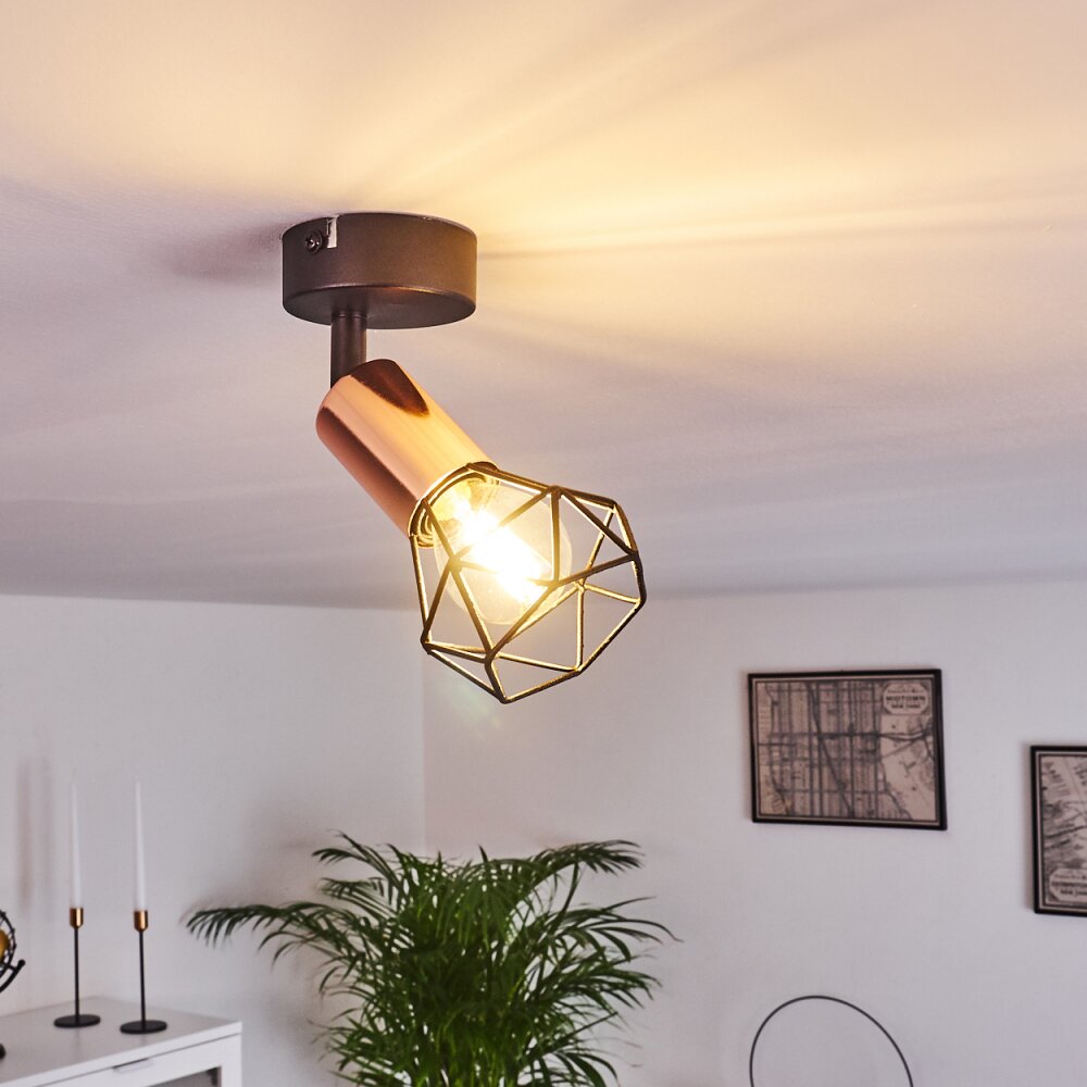 Plafonnier Baripada Cuivre, Noir, 1 lumière main product photo