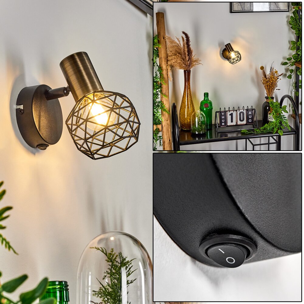 Applique murale Palmira Laiton, Noir, 1 lumière main product photo