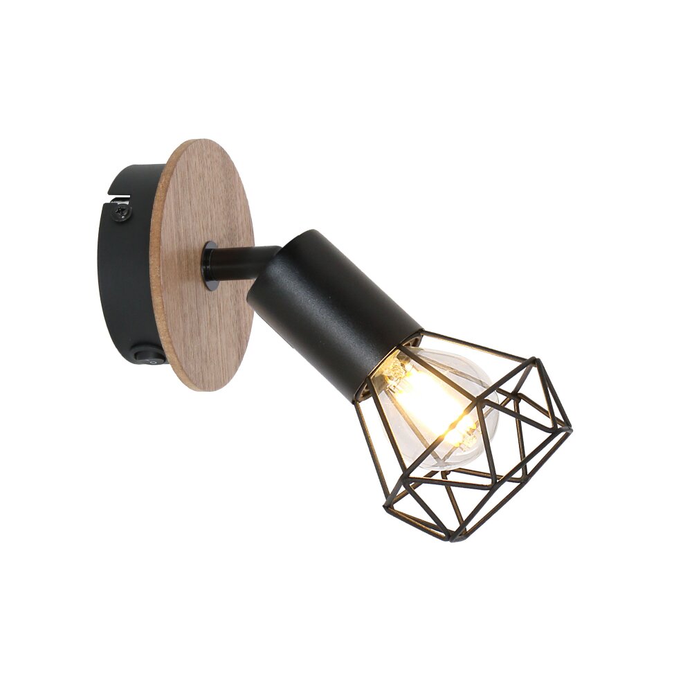 Applique murale Globo XARA Couleur bois, Noir, 1 lumière main product photo